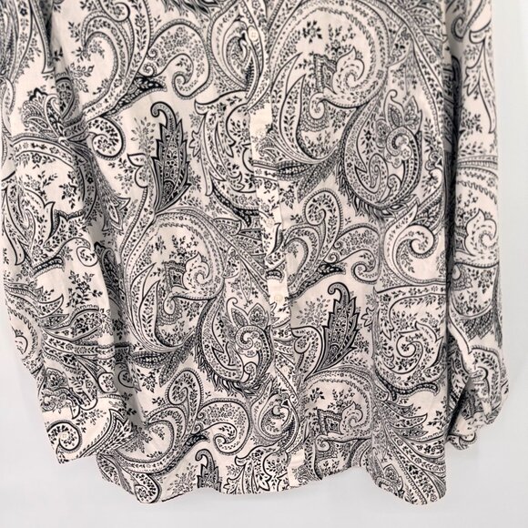 Lauren Ralph Lauren Womens Paisley Button-Down Shirt size 3X plus Black Cotton - Picture 4 of 14